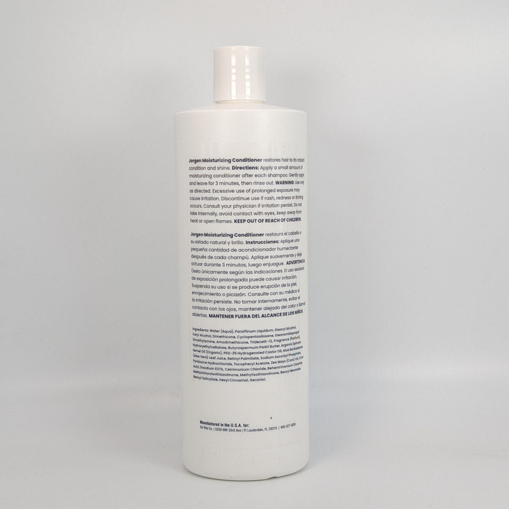 
                  
                    Load image into Gallery viewer, Jorgen Men’s Moisturizing Conditioner 32 oz back label showing directions, ingredients, and product details
                  
                