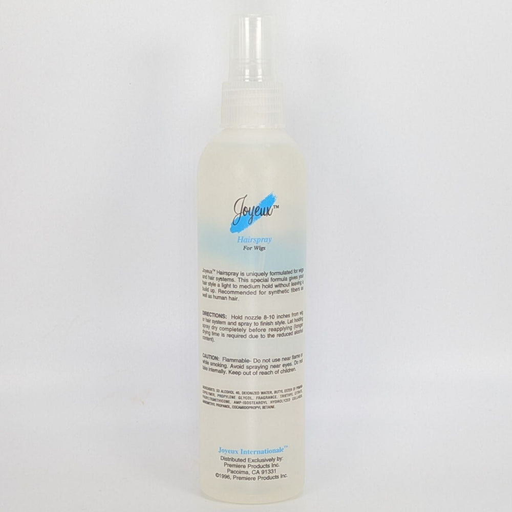 
                  
                    Load image into Gallery viewer, joyeux-hairspray-for-wigs-8oz lightweight natural hold wig spray back
                  
                