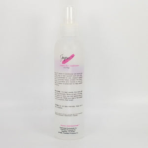 
                  
                    Load image into Gallery viewer, joyeux-leave-in-conditioner-for-wigs-8oz detangling uv protection wig care back of bottle
                  
                