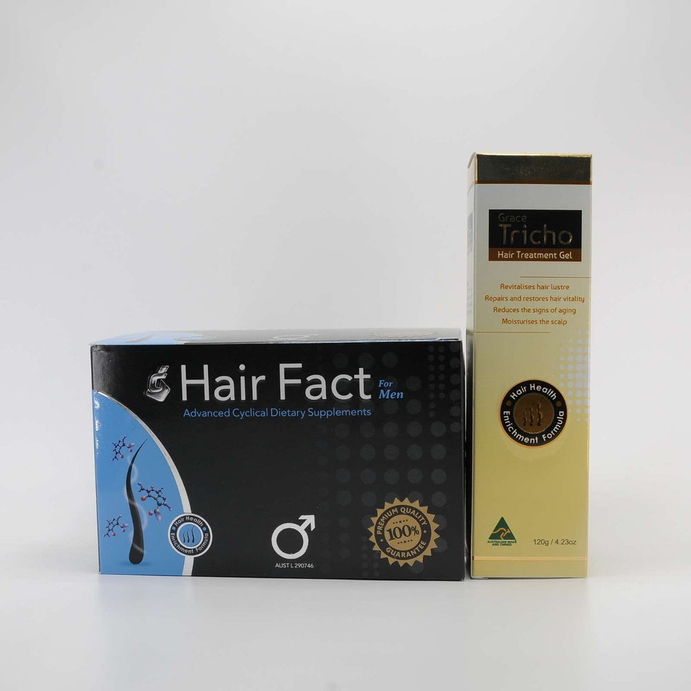 Grace Hair Fact Supplements for Men + Tricho Gel: Introductory Package
